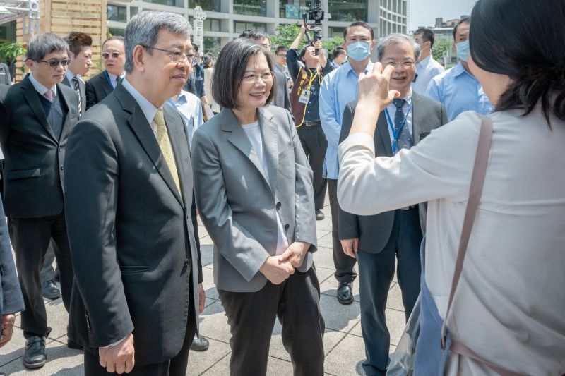 ▲蔡英文、陳建仁、龔明鑫出席「2023地方創生論壇暨展覽市集」。（圖／總統府提供）