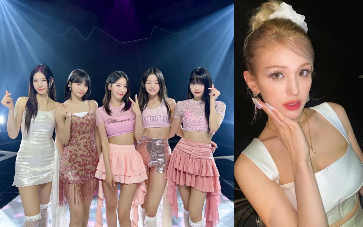 ▲「人間芭比」SOMI全昭彌（右）準備應援食物給LE SSERAFIM。（圖／LE SSERAFIM Twitter、SOMI IG）