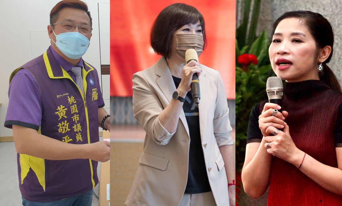 ▲國民黨桃園市立委選戰第五選區，左至右分別為黃敬平、呂玉玲及舒翠玲三人登記參選，最後將以民調支持度最高者代表國民黨參選。（圖／資料照片合成）