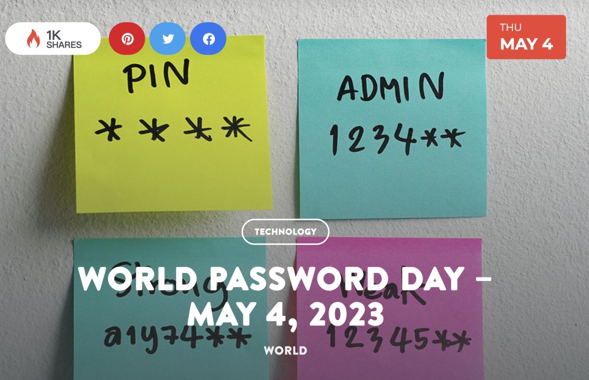 ▲2023年的世界密碼日為5/4，趁著這個節日提醒民眾密碼的重要性。(圖／翻攝nationaltoday網站)