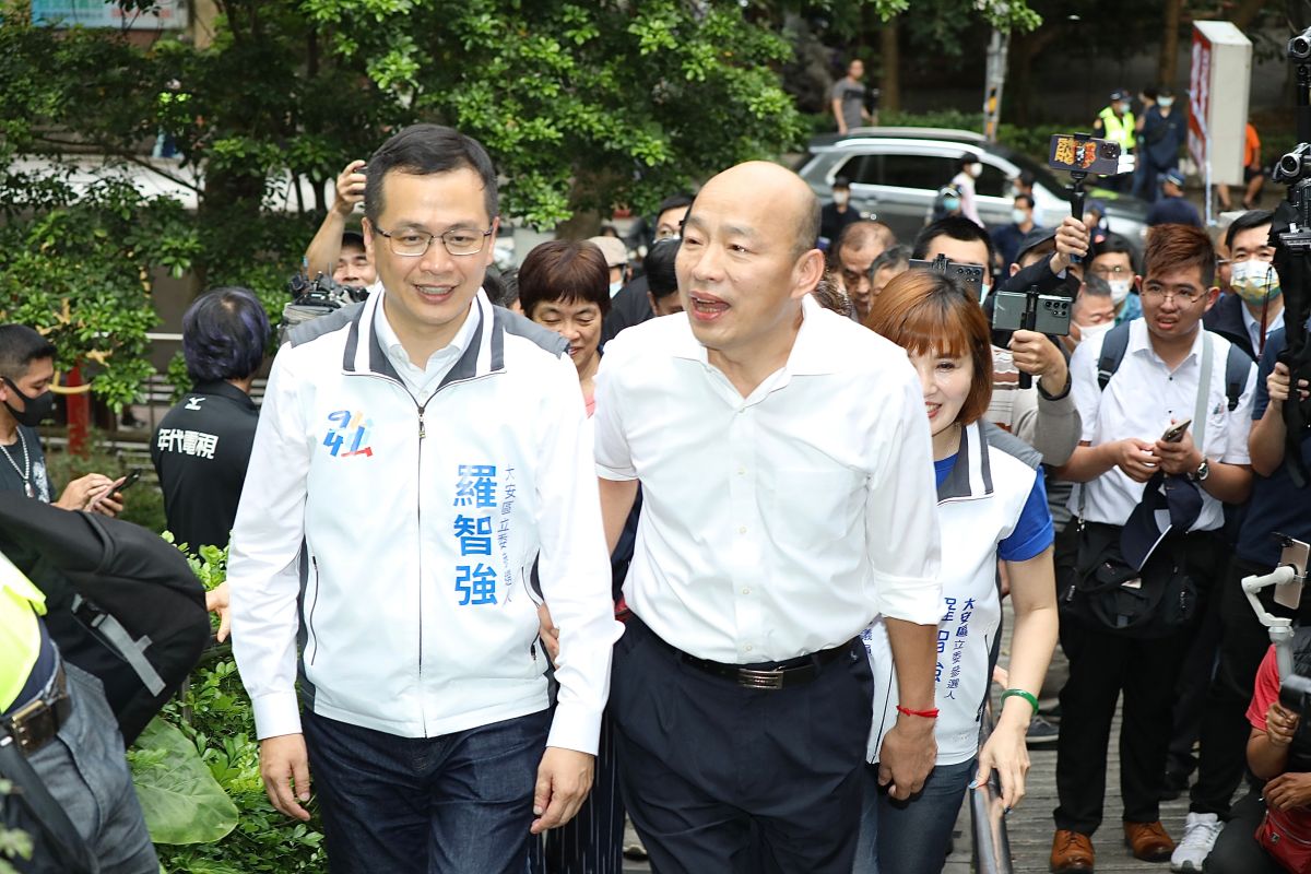 ▲韓國瑜今日現身大安區，為羅智強站台。（圖／記者陳明中攝，2023.5.4）