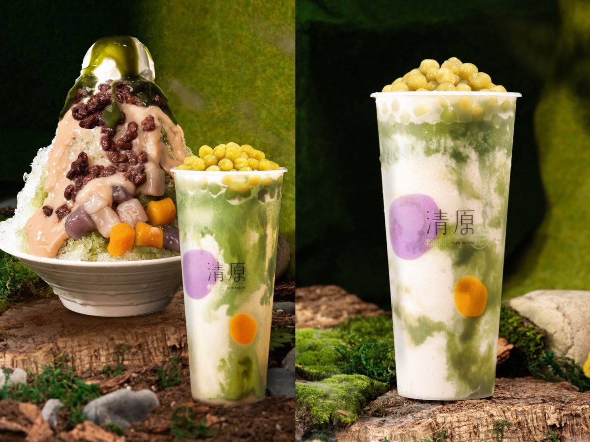 ▲此次夏季新品芋頭以及抹茶交織的口感非常濃郁，清原芋圓為了環境永續支持綠色消費，推出只要「買1項就捐1元」的永續消費活動。(圖/品牌提供)