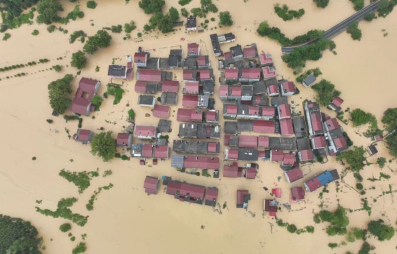 ▲中國江西5、6日遭特大暴雨侵襲，至少29萬人受災。（圖／翻攝自中國央廣網）