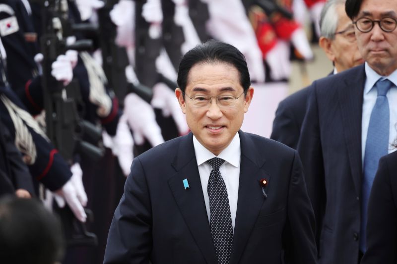 ▲日本首相岸田文雄今天訪韓，將跟韓國總統尹錫悅會談。（圖／美聯社／達志影像）