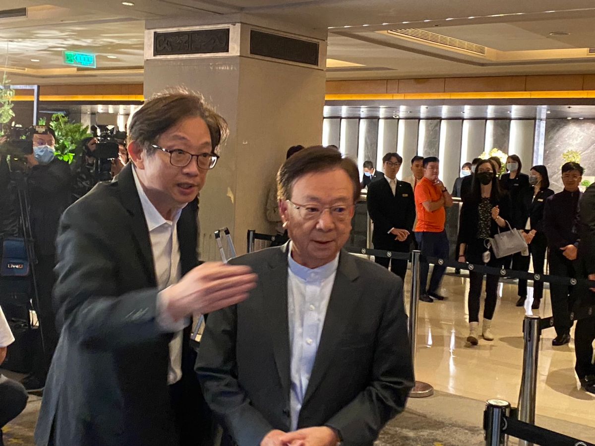 ▲宣明智今邀約10位以上國民黨立委到北市某知名飯店與郭台銘餐敘，宣明智今稍早受訪說，郭對政治較陌生，盼立委能給予指導，也希望郭藉機請益。（圖／記者翁子竣攝，2023.05.08）