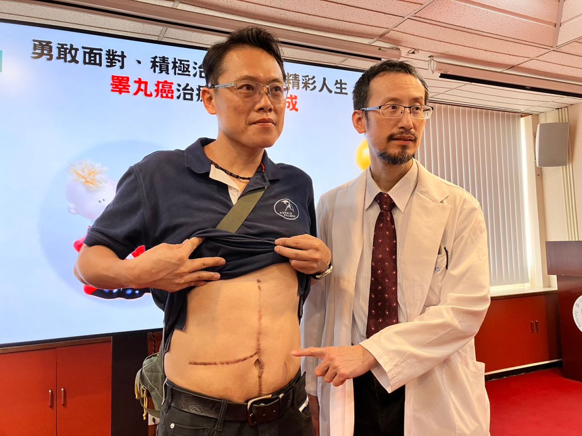 ▲詹先生勇敢面對睪丸癌並積極治療，預後良好還生了一對龍風胎，重拾正常生活。（圖／臺中榮總提供）