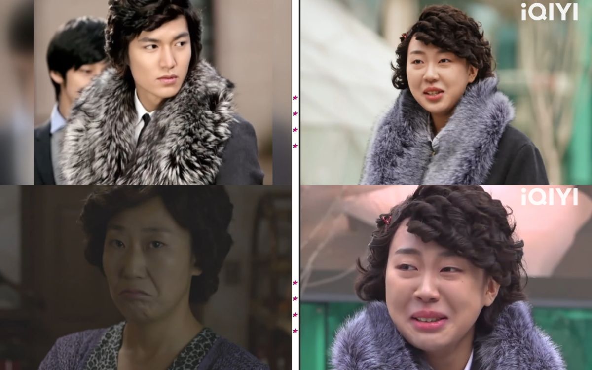 ▲《Biong Biong地球娛樂室2》中，李泳知（右）變身《花樣男子》具俊表，卻被虧是《請回答1988》裡的正煥媽媽（羅美蘭 飾）。（圖／愛奇藝國際版、friDay影音）