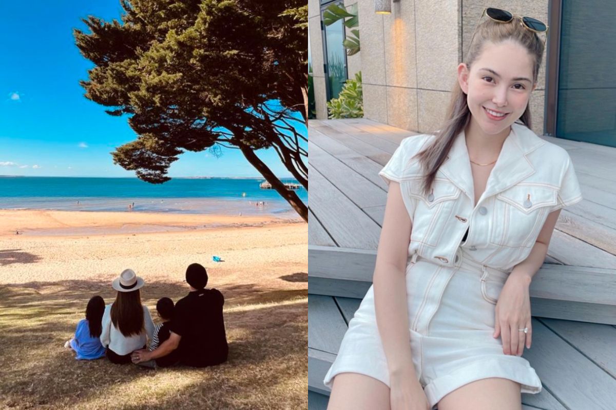 ▲昆凌（右）在母親節曬出全家福背影照，坦言「做一個媽媽並不總是容易的」。（圖／翻攝自昆凌IG）