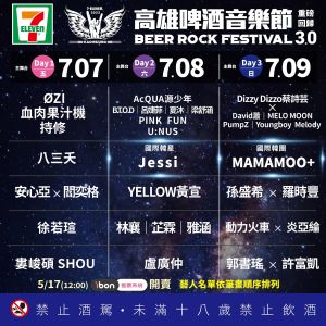 高雄啤酒音樂節主舞台陣容。(圖/業者提供) ▲高雄啤酒音樂節主舞台陣容。(圖/業者提供)