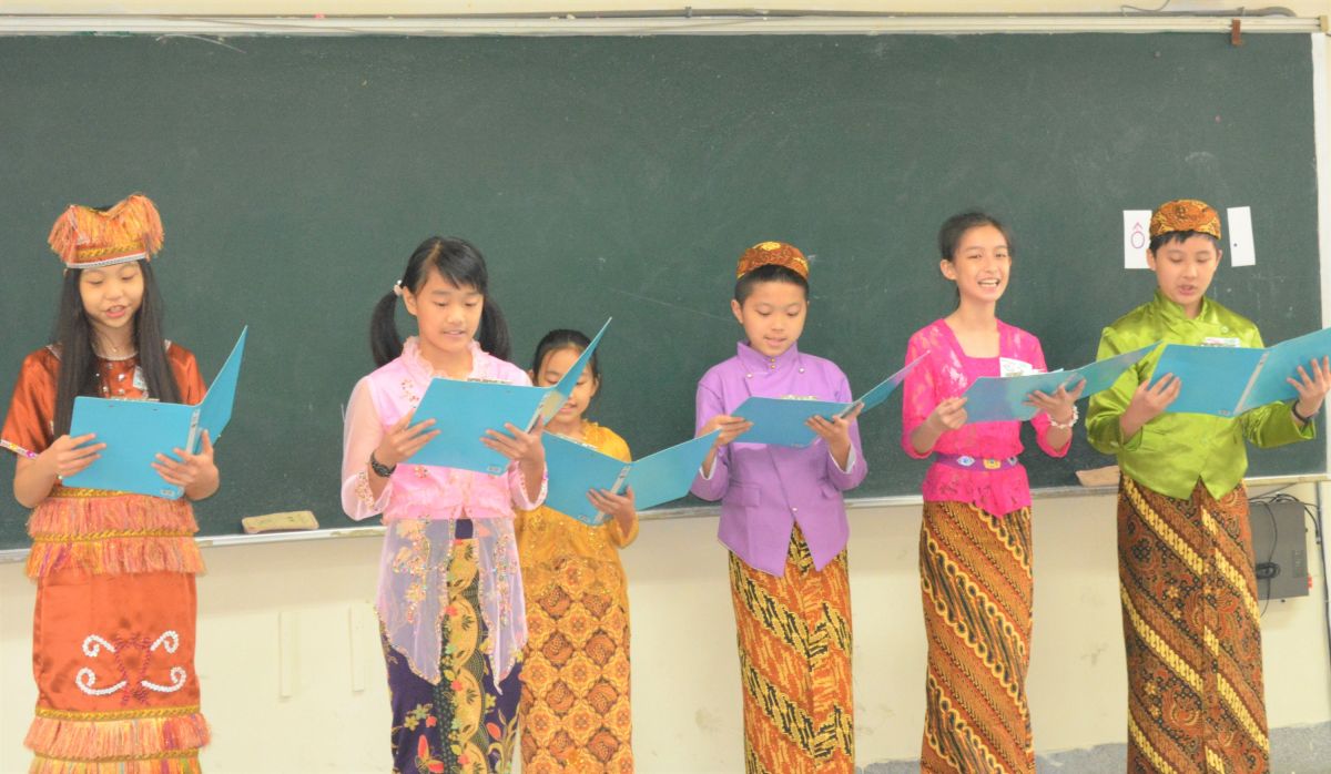 ▲新北市東南亞語⽂競賽印尼語團體朗讀國中組參賽情況。（圖／新北市教育局）