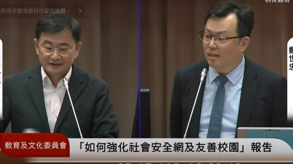 ▲立委黃國書（左）今（17）日質疑半導體缺工、技術員門檻低，體育署輔導運動選手轉職，根本不須媒合。（圖／翻攝自國會頻道）