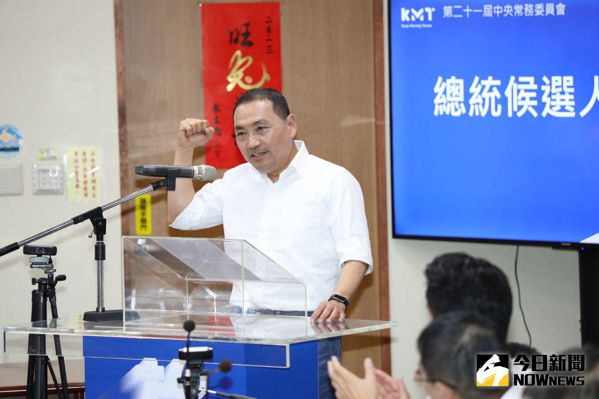 ▲侯友宜被國民黨徵召參選總統，民進黨質疑落跑，要求請辭。（圖／記者陳明中攝，2023.5.17）