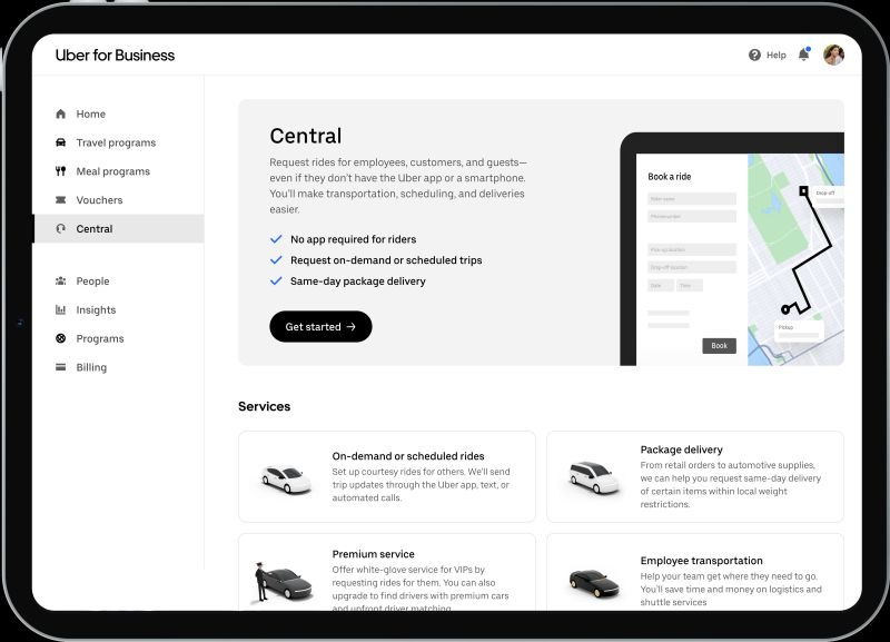 ▲Uber 企業版的中央控台叫車，可隨時獲得和追蹤行程的最新進度，幫助企業提供更優質的客戶體驗。(圖／官方提供)