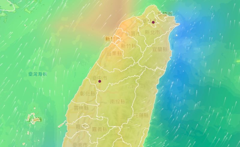 ▲氣象局說明，鋒面前緣的「西南風」本就較強，且在通過台灣海峽的喇叭口地形後，整個風場變窄，風的力道也較集中（圖／中央氣象局提供）