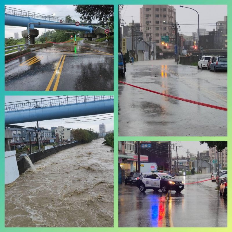 ▲受淹水影響，新竹香山高中今天宣布停課。（圖／翻攝蔡進龍臉書）