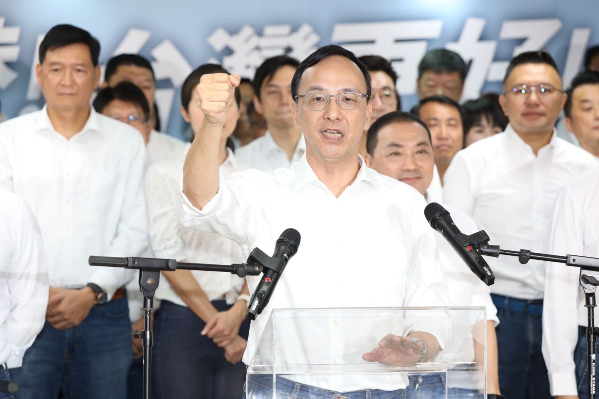 ▲朱立倫籲放下小我，團結勝選。（圖／記者陳明中攝，2023.5.20）