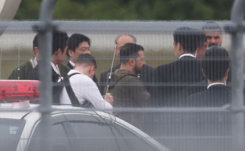 ▲烏克蘭總統澤倫斯基（Volodymyr Zelenskyy）於20日搭乘法國政府的專機抵達廣島。（圖／美聯社／達志影像）