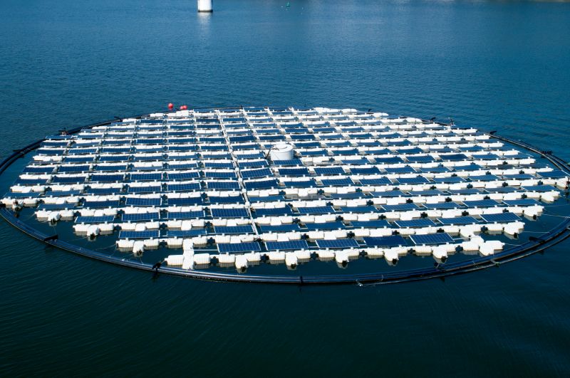 ▲位於荷蘭的「普羅透斯」漂浮太陽能電板，組成的圓形水上發電廠。（圖／翻攝自SolarisFloat官網）