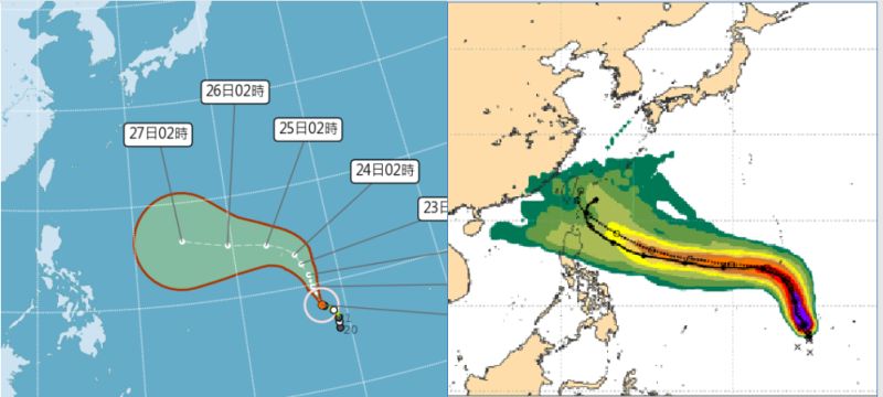 ▲吳德榮表示，最新模式認為瑪娃颱風侵台機率為20%，不過未來幾天預測仍會持續大幅改變。（圖／三立準氣象．老大洩天機）
