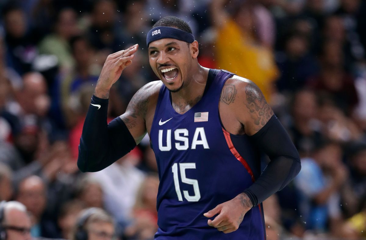 ▲「甜瓜」Carmelo Anthony宣布退役，他生涯場均22.5分，總計得到28289分，雖然沒有拿過NBA總冠軍，但是拿下過三枚奧運金牌，奧運總得分336分、命中57顆三分球，都是美國隊史第二的紀錄。（圖／美聯社／達志穎項）