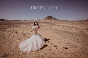▲薔薔身著高訂禮服於黑白沙漠拍攝。(圖/ÜMO STUDIO優墨攝影團隊提供) ▲薔薔身著高訂禮服於黑白沙漠拍攝。(圖/ÜMO STUDIO優墨攝影團隊提供)