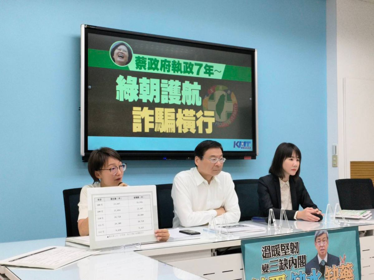 ▲im.B詐騙集團案引國人關切詐騙問題，國民黨團今召開記者會酸痛斥蔡政府一手高喊打詐，花13億元公帑成立打詐國家隊，結果越打越詐？（圖／國民黨提供）