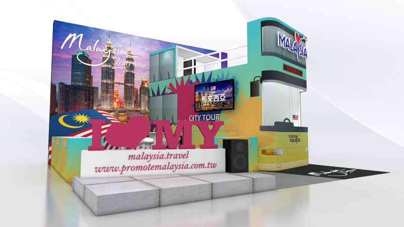 ▲馬來西亞館以雙層觀光巴士為展場主題，帶民眾身歷其境感受繽紛魅力。（圖／品牌提供）