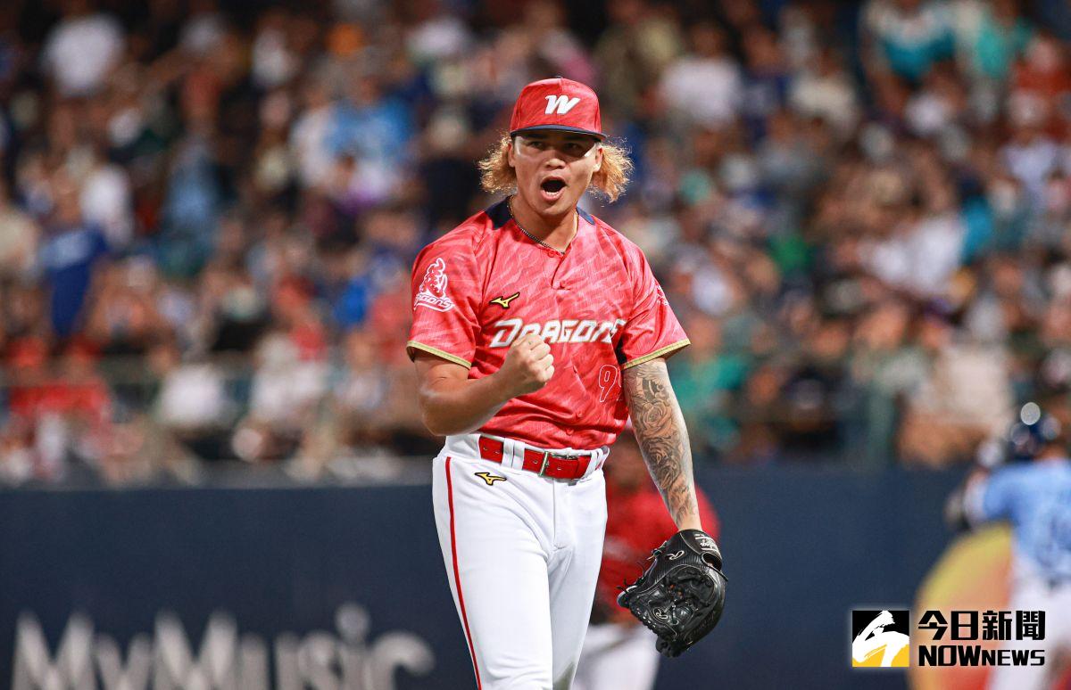 ▲味全龍投手林凱威在龍象大戰衝突中，也沒有缺席。（圖／記者葉政勳攝 ）