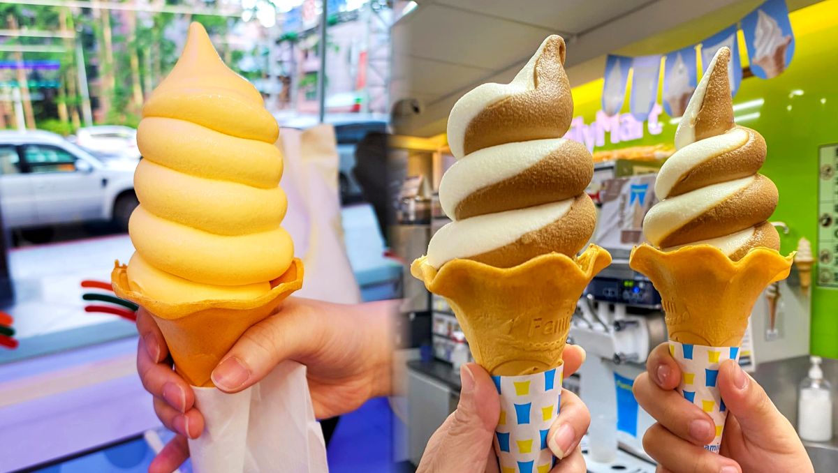 ▲7-11開賣芒果胖胖霜淇淋，全家限定今天霜淇淋買1送1，且將有「彈珠汽水霜淇淋」接檔。（圖／翻攝全家便利商店 / 7-11 超商新品&好物分享區、餓童日記）