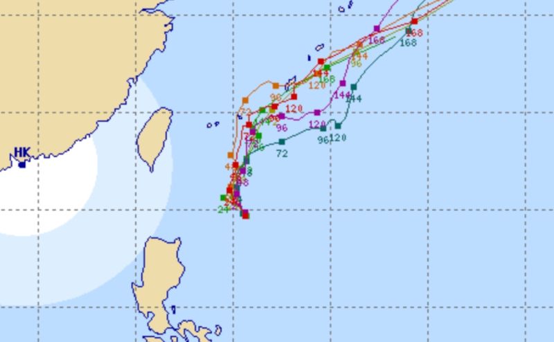 ▲瑪娃颱風最新路徑有稍微往東偏移，又一個颱風躲開台灣，掀起民眾熱議。（圖／翻攝網路）