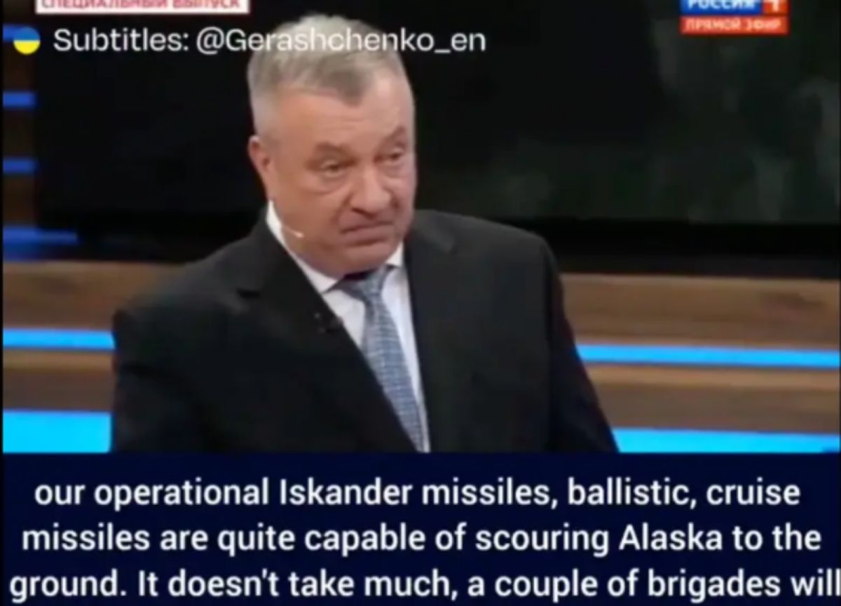 ▲俄羅斯國會下議院國家院（Duma）議員古魯廖夫（Andrey Gurulyov）近日在俄國國營電視台節目上建議，俄國應對美國阿拉斯加發動飛彈襲擊。（圖／翻攝自紐約郵報）