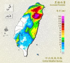 ▲5月30日至5月31日下午17時20分雨量累積圖。（圖／翻攝中央氣象局官網）