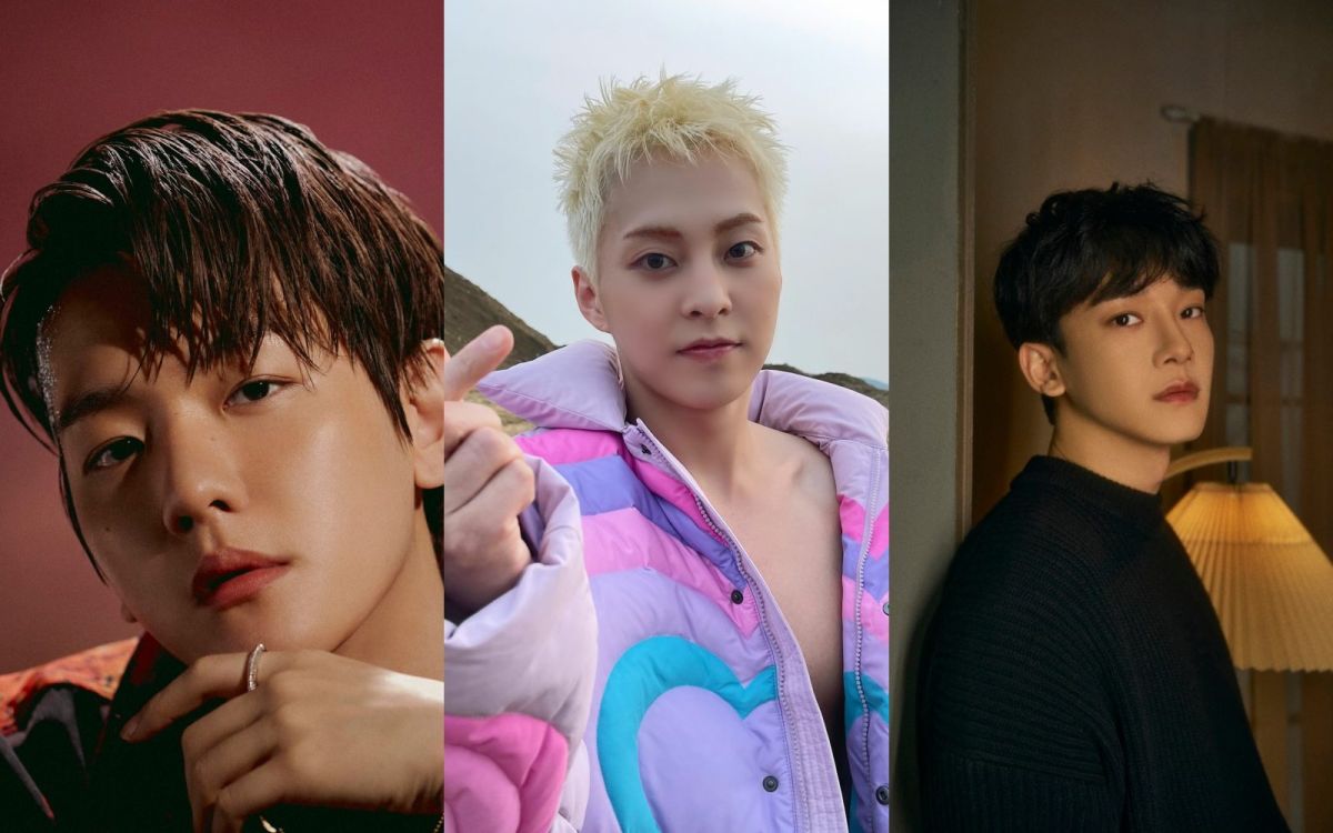 ▲EXO成員伯賢（左起）、XIUMIN、CHEN被「SM娛樂」強迫簽下奴隸合約。（圖／EXO臉書）