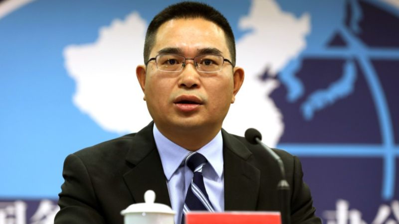 ▲國台辦發言人陳斌華宣布懲戒台灣5位名嘴。（圖／翻攝百度新聞）