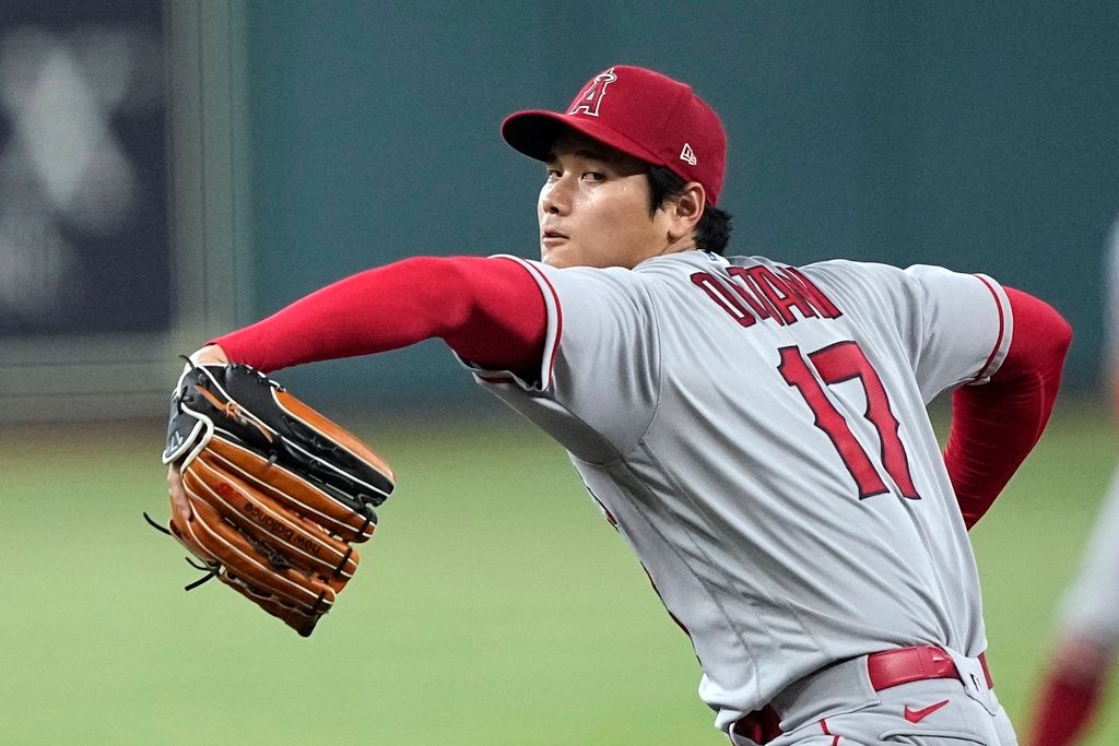 ▲大谷翔平先發，5局投完挨轟退場，可能成為敗投候選人。（圖／美聯社／達志影像）