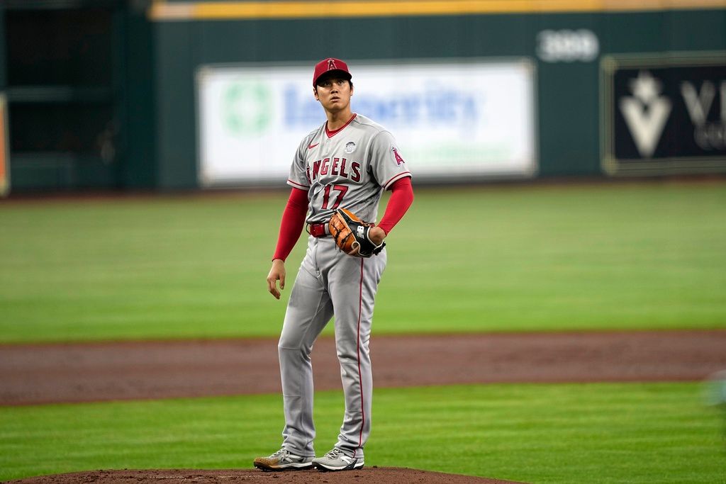 ▲天使隊日籍二刀流好手大谷翔平，先發首局被敲全壘打落敗。（圖／美聯社／達志影像）