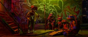 ▲動畫片《忍者龜：變種大亂鬥》呈現強烈紐約街頭風格。（圖／UIP）