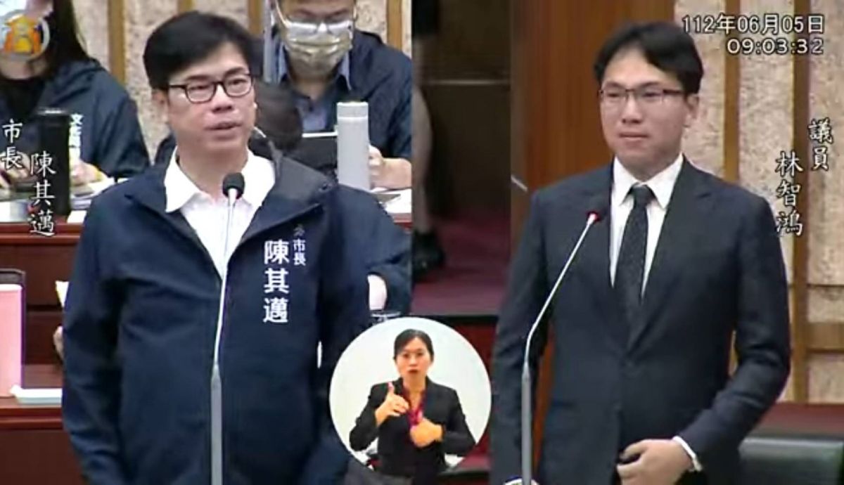 ▲面對藍綠陣營性騷案，高雄市長陳其邁今天在議會詢答時鼓勵受害者們勇敢揭發。（圖／記者郭凱杰翻攝）