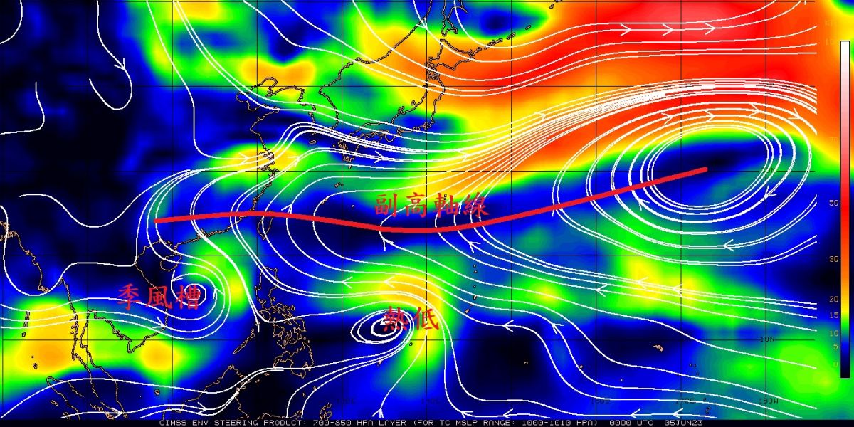 ▲台灣周遭目前有多個天氣系統交互影響，尤其東南方可能會有熱帶性低壓出現後，生成為颱風。（圖／鄭明典臉書）