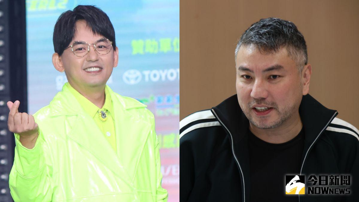 ▲《未來少女》由詹仁雄（右）斥資8千萬元打造，希望能讓少女們成功紅到海外去，讓黃子佼（左）非常感動，直呼：「要前進葛萊美獎！」（圖／記者陳明中攝影）