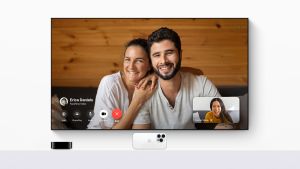 tvOS 17支援FaceTime,是首次在 Apple TV 4K 上登場,讓使用者可以在電視上FaceTime。(圖/官方提供) ▲ tvOS 17支援FaceTime,是首次在 Apple TV 4K 上登場,讓使用者可以在電視上FaceTime。(圖/官方提供)