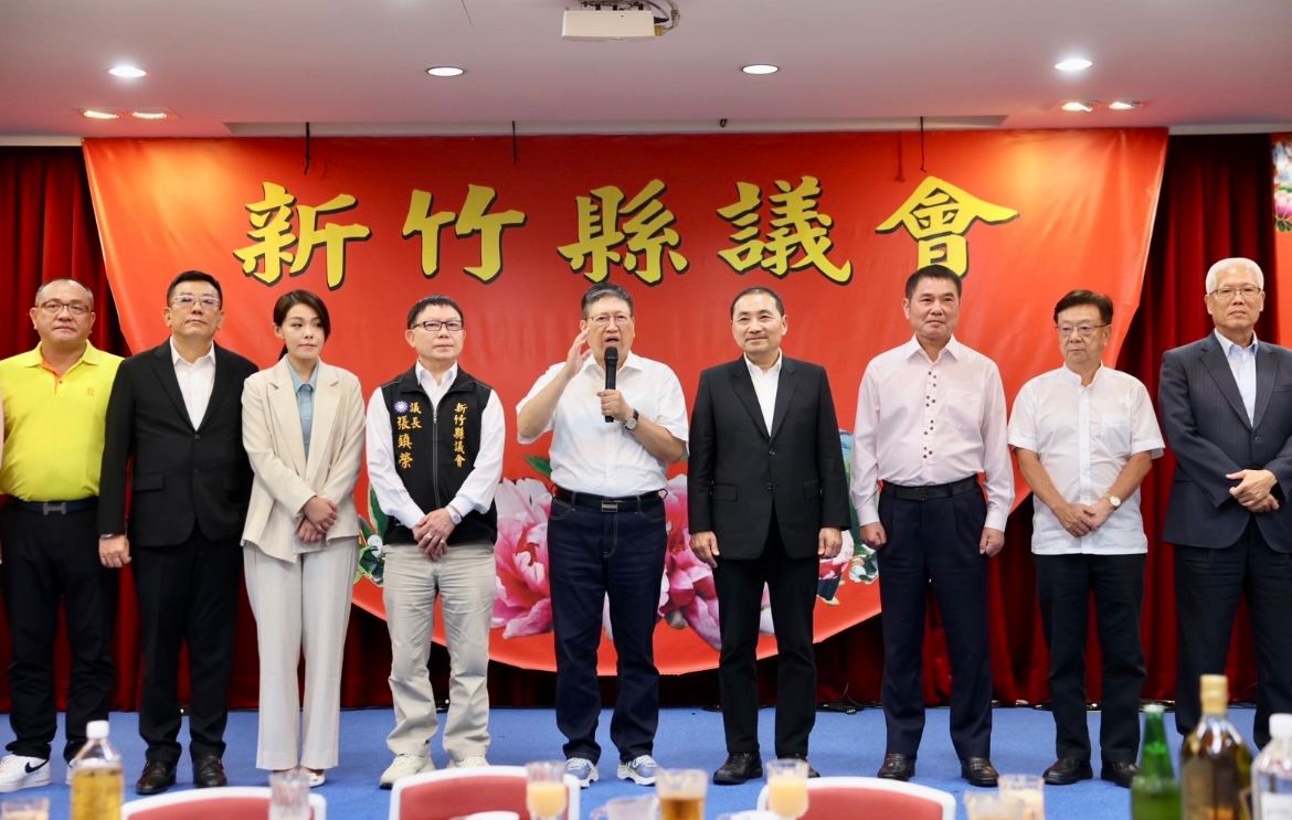 ▲侯友宜今日拜會新竹，竹竹苗縣市長都到場力挺。（圖／侯友宜辦公室提供）