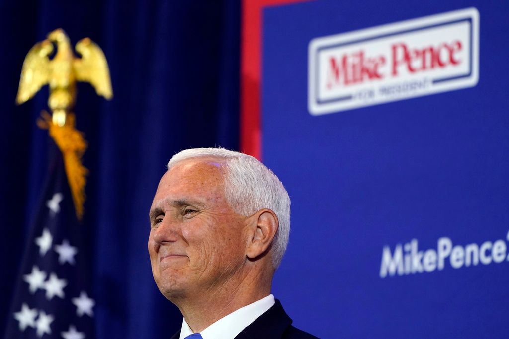 ▲美國前副總統彭斯（Mike Pence）6月7日正式宣布參加2024年總統大選。（圖／美聯社／達志影像）