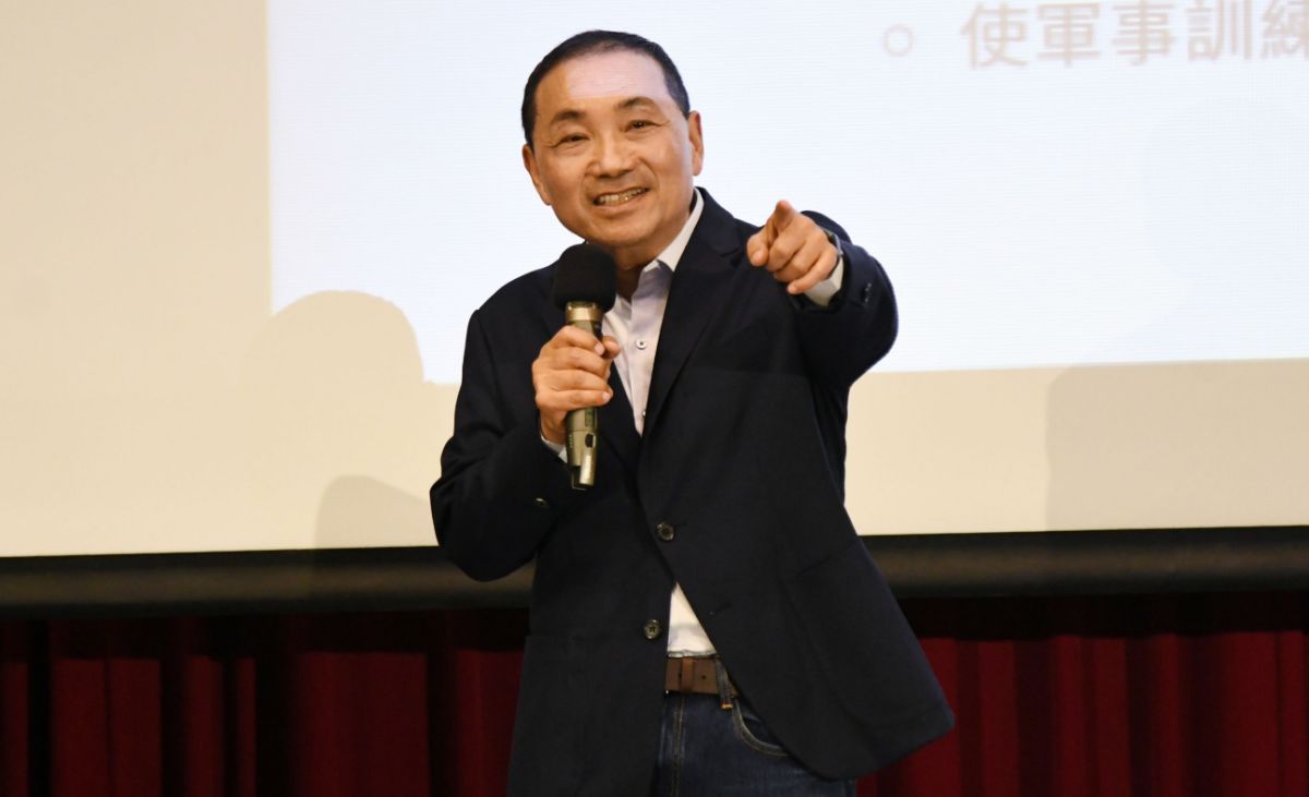 ▲侯友宜到政大與學生座談。（圖／記者林調遜攝，2023.6.8）