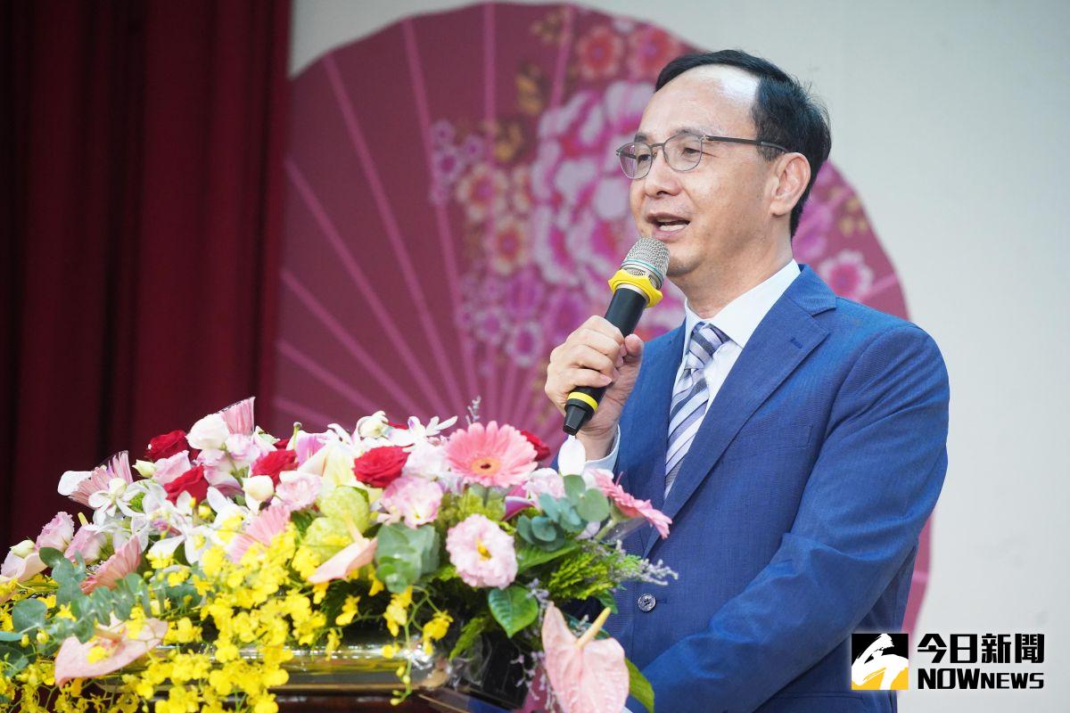 ▲朱立倫表示，加害者已經道歉，表示這是事實，相信鍾也受到很多委屈，他也表達對她最多的關懷與支持。（圖／記者李春台攝，2023.06.12）