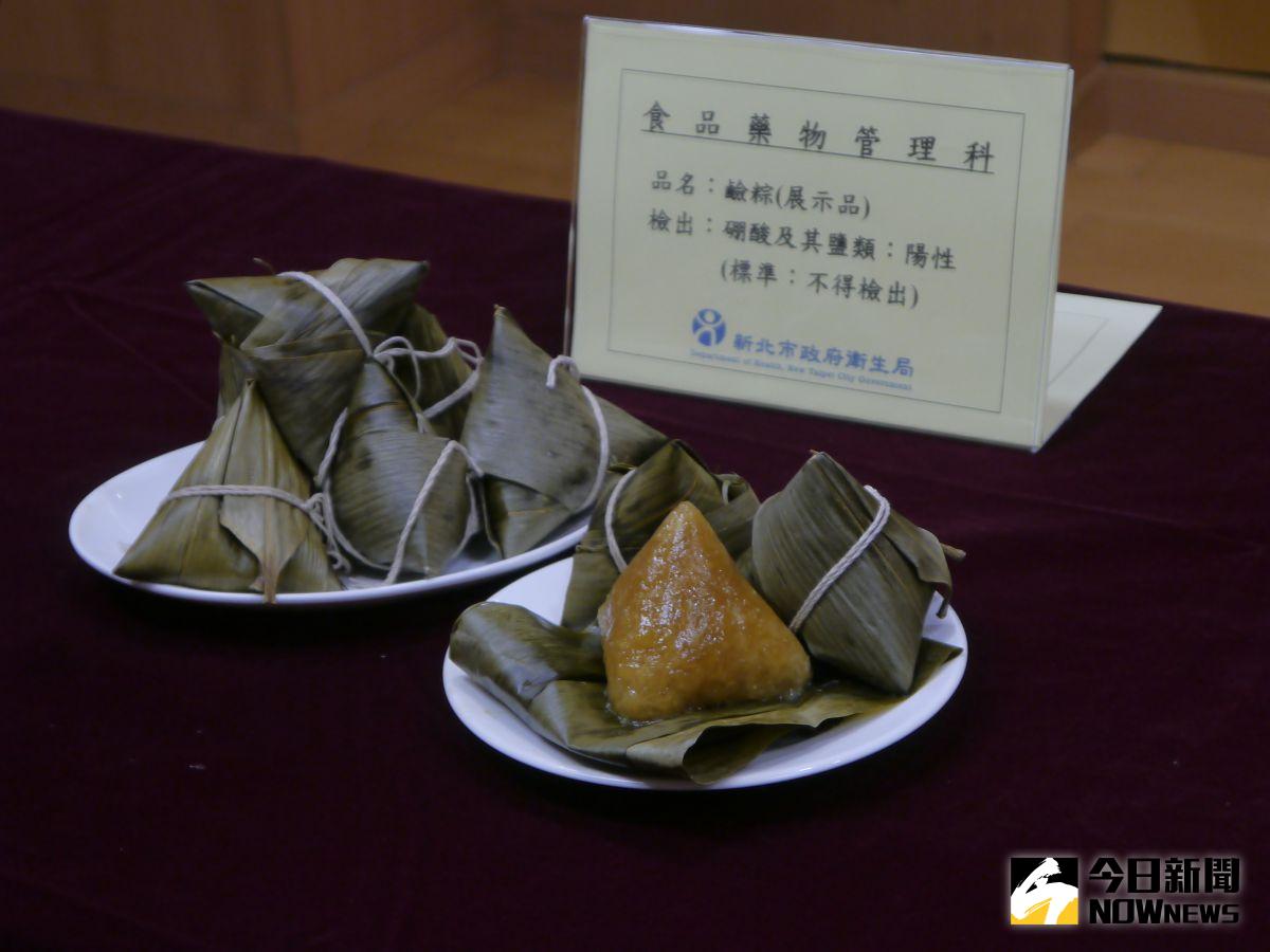 ▲新北市衛生局針對端午應景食品抽驗，驗出2件傳統市場售鹼粽含「硼酸」原料。（圖 ／記者吳嘉億攝，2023.06.14）