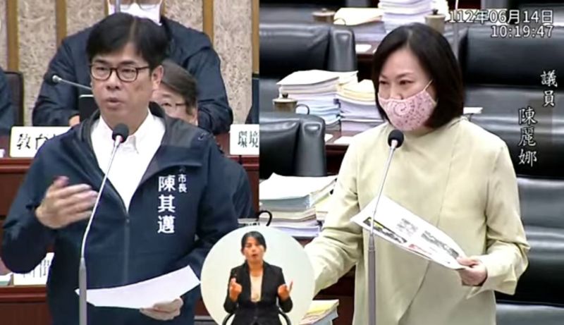 ▲高雄市議員陳麗娜今天在議會質詢時希望市府能正視職場「#MeToo」運動。市長陳其邁也鼓勵受害者勇於檢舉，避免產生下一個受害者。（圖／高市議會提供）