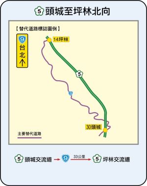▲國5頭城至坪林北向替代道路路線圖。（圖／高公局提供）