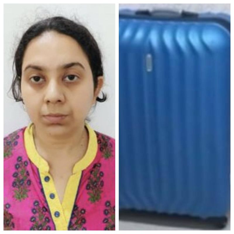 ▲印度女子弒母後，將母親遺體裝在行李箱裡，赴警局自首。（圖／翻攝自indian express）