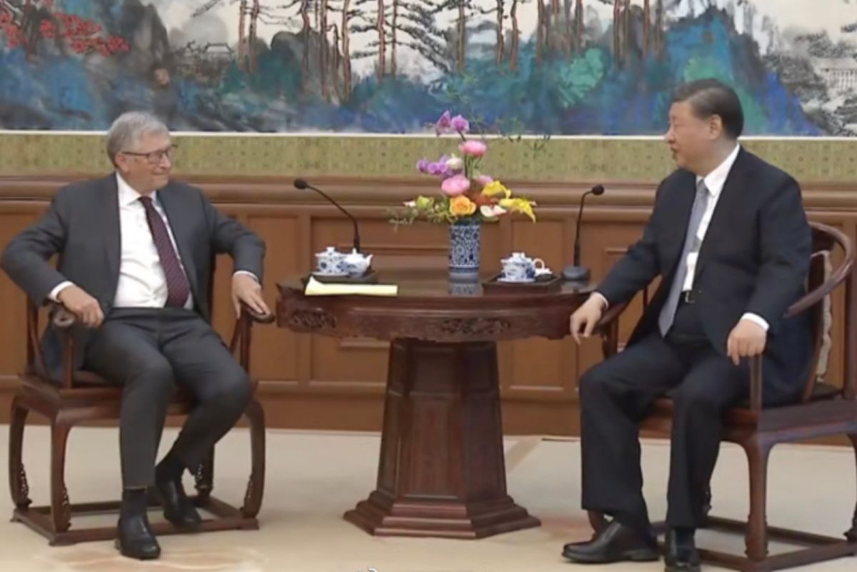 ▲微軟創辦人比爾蓋茲16日在北京和中國國家主席習近平見面。（圖／翻攝自微博）
